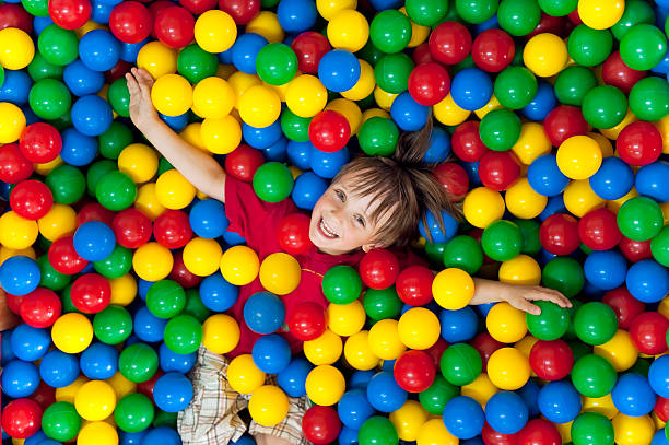 children on the balls
